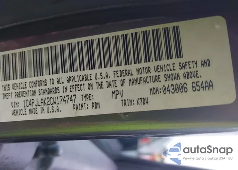 2012 Jeep Liberty Sport from USA, damaged, VIN 1C4PJLAK2CW174747